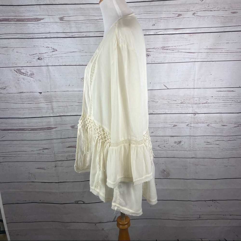 American Eagle Outfitters Bohemian throw on flare top cover Sz M - Picture 6 of 11